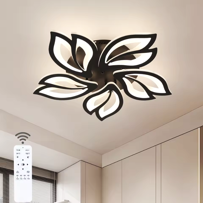 Lustra LED ANEMONE Black Echivalent 500W Telecomanda