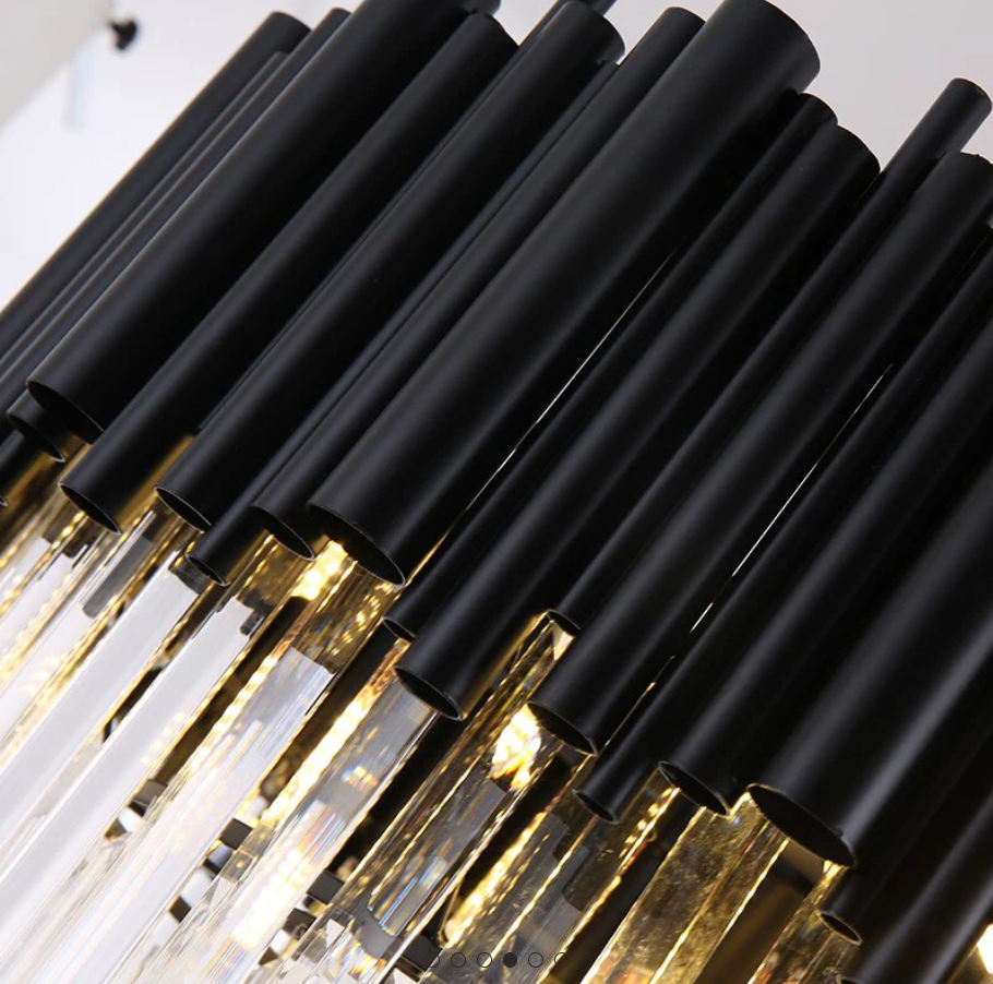 Candelabru Cristal Aplicat Black Tubes Luxury 30cm