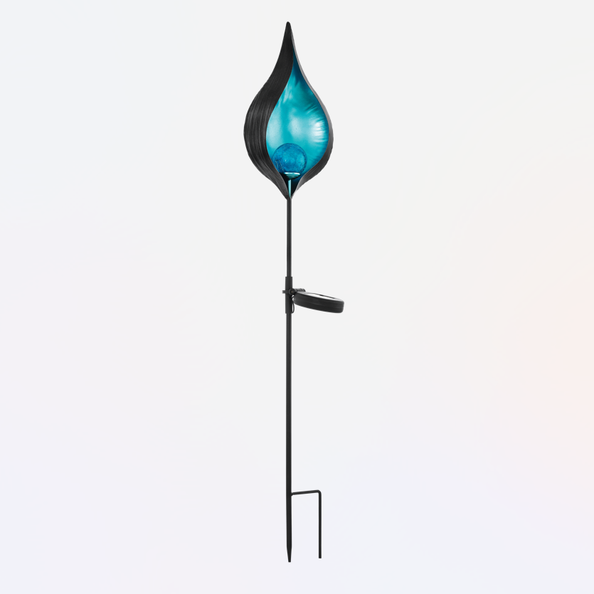 Stalp de Gradina SOALR Black & Blue cu Incarcare Solara 80CM Premium