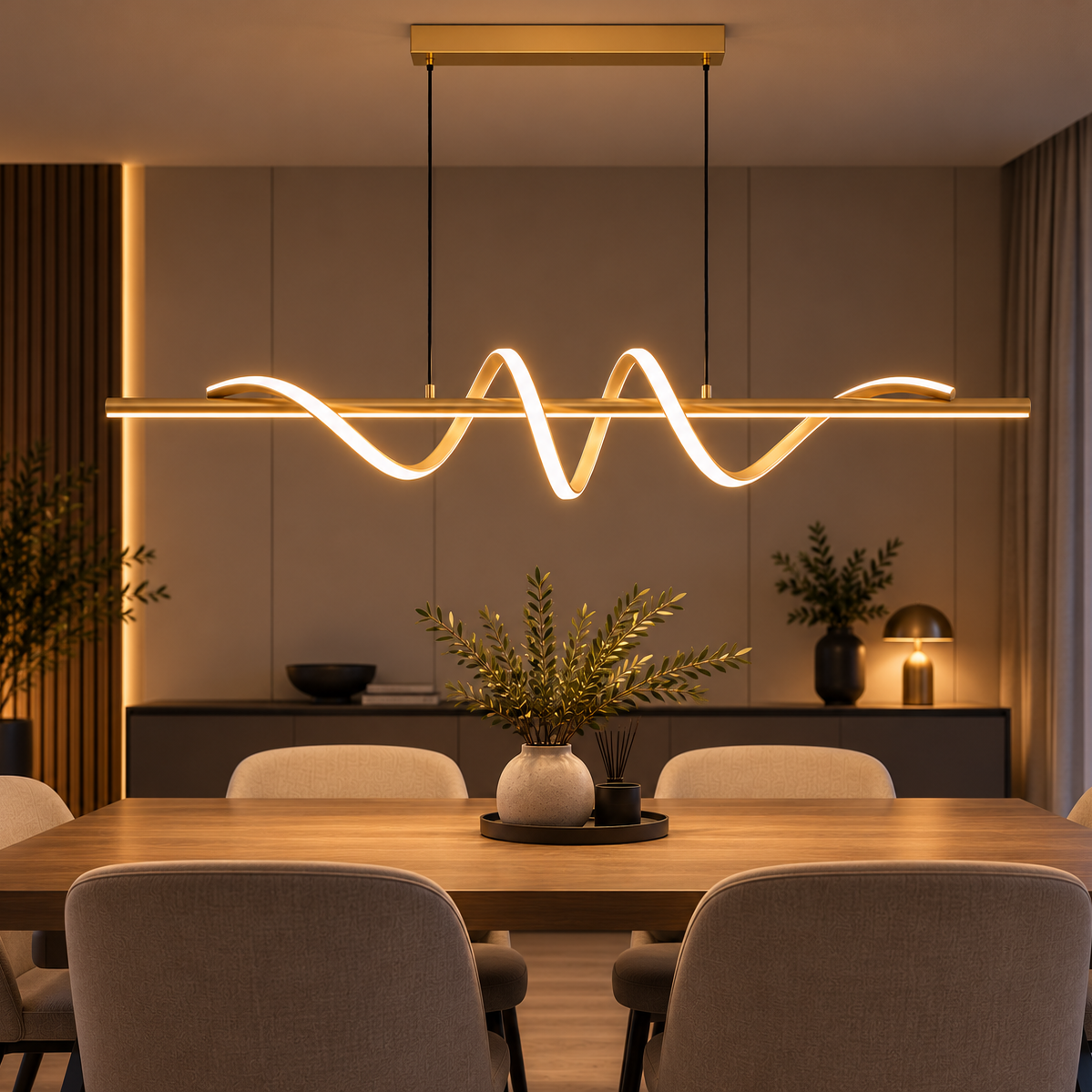 Lustra LED Suspendata VELENNE Gold Echivalent 300W Premium
