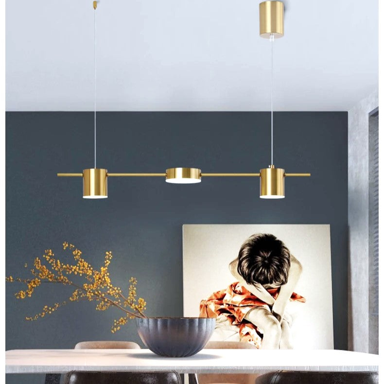 Lustra LED Suspendata Nordic Style Gold Echivalent 200W Telecomanda