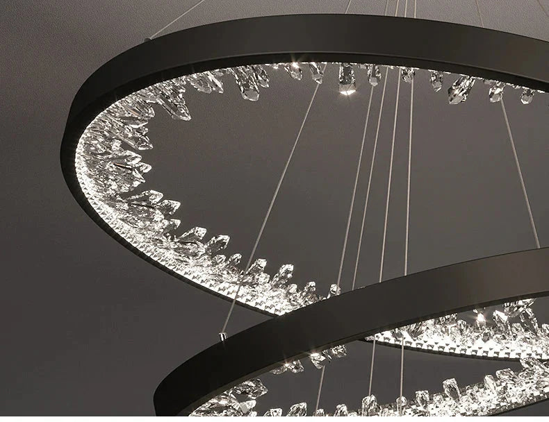 Lustra LED ICE-AGE Black 2 Segmente Echivalent 400W