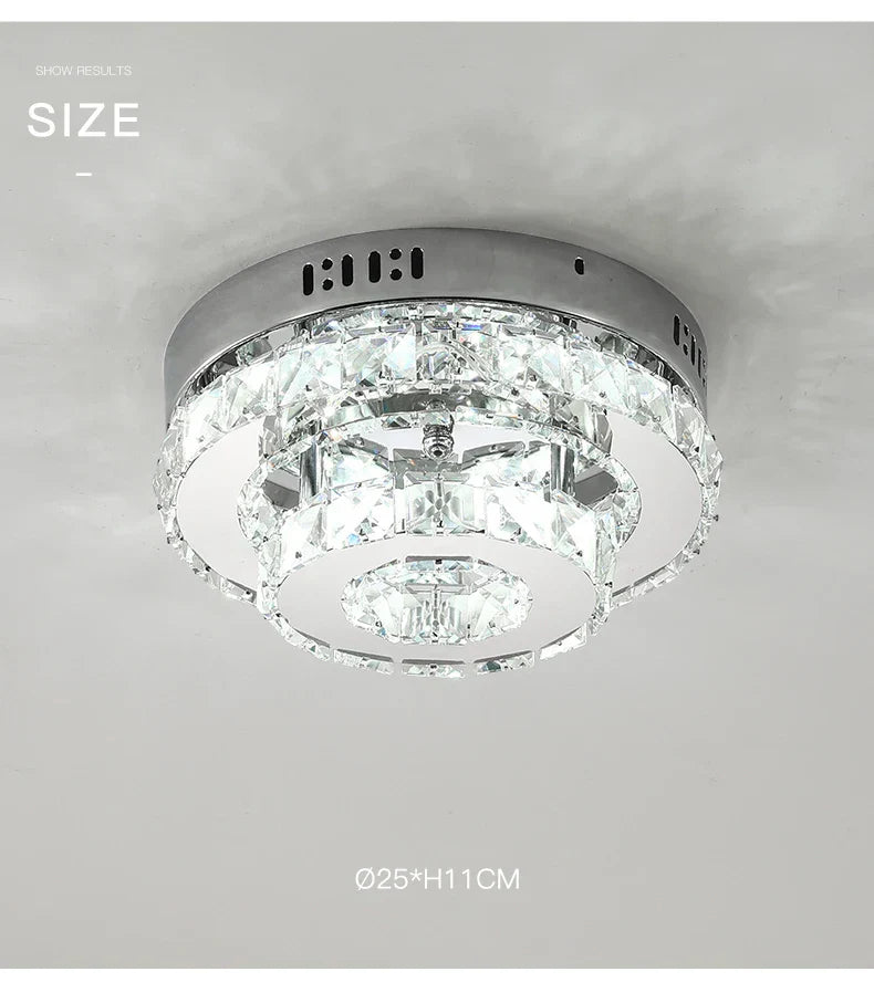 Lustra LED CRISTAL Double Circle Echivalent 200W