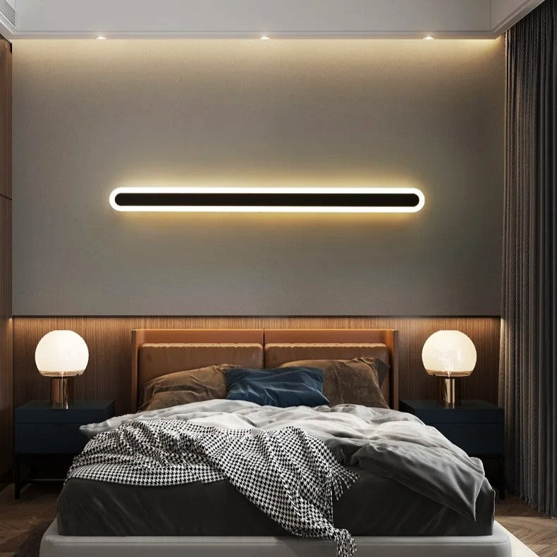 Aplica LED Liniara 80cm Neagra Echivalent 400W