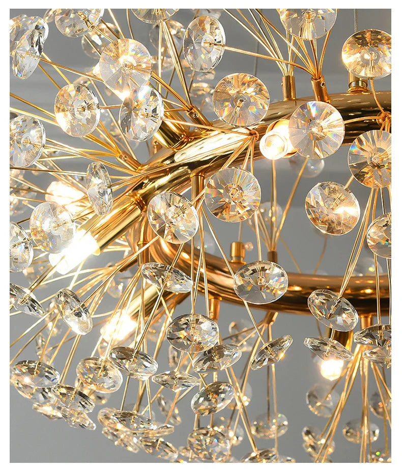 Lustra Suspendata Crystal Dandelion Gold XXL