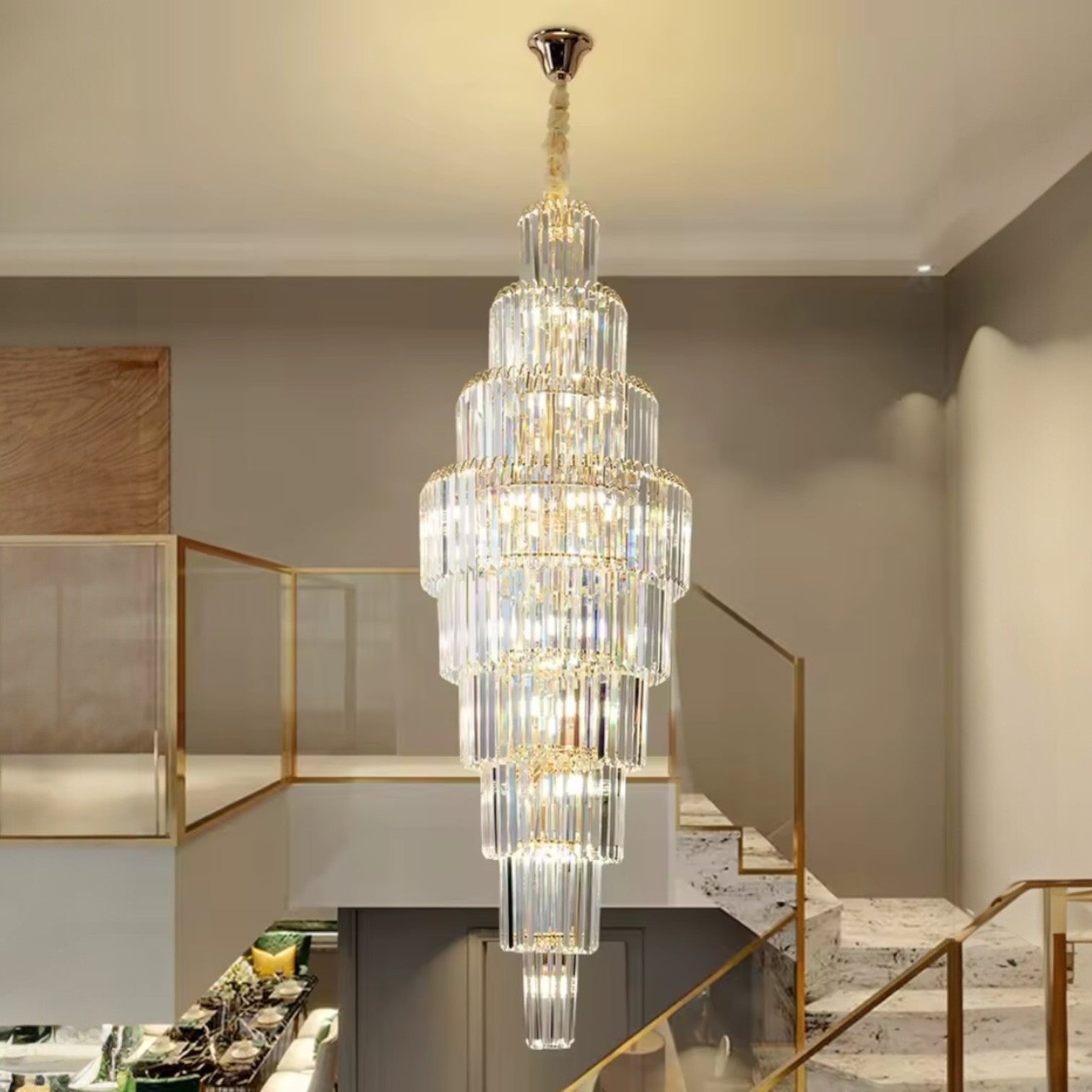 Candelabru Cristal Gold Imperator 180cm