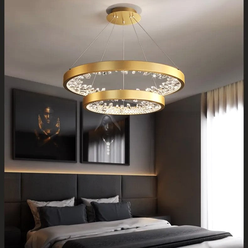 Lustra LED ICE-AGE Gold 2 Segmente Echivalent 400W