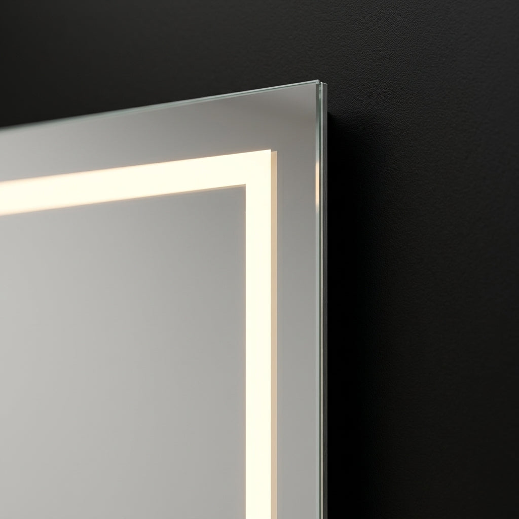 Oglinda LED FRAMELESS OPHELIA 45x140cm, Touch, 3 Lumini, Dezaburire, Ceas, Termometru si Senzor Prezenta