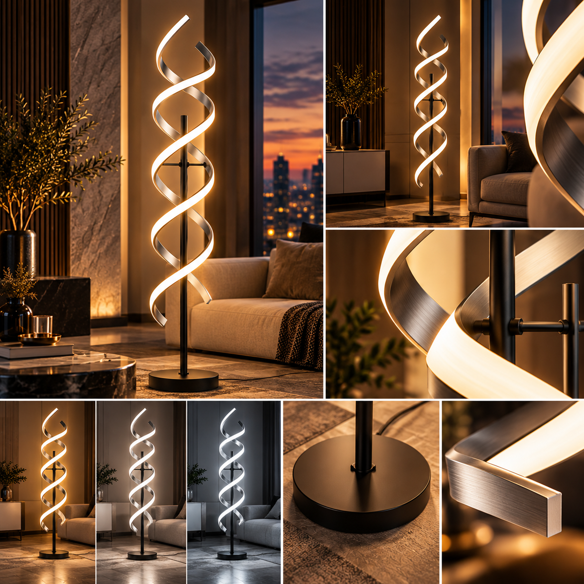 Lampadar Modern SEQUENCE PREMIUM Silver 150CM