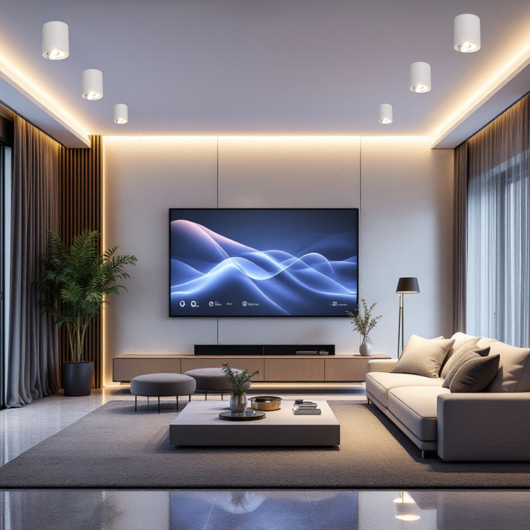 Spot Aplicat Rotund Fascicul Reglabil Alb Dulie GU10 Ø80x100mm