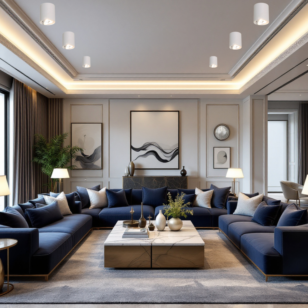 Spot Aplicat Rotund Fascicul Reglabil Alb Dulie GU10 Ø80x100mm