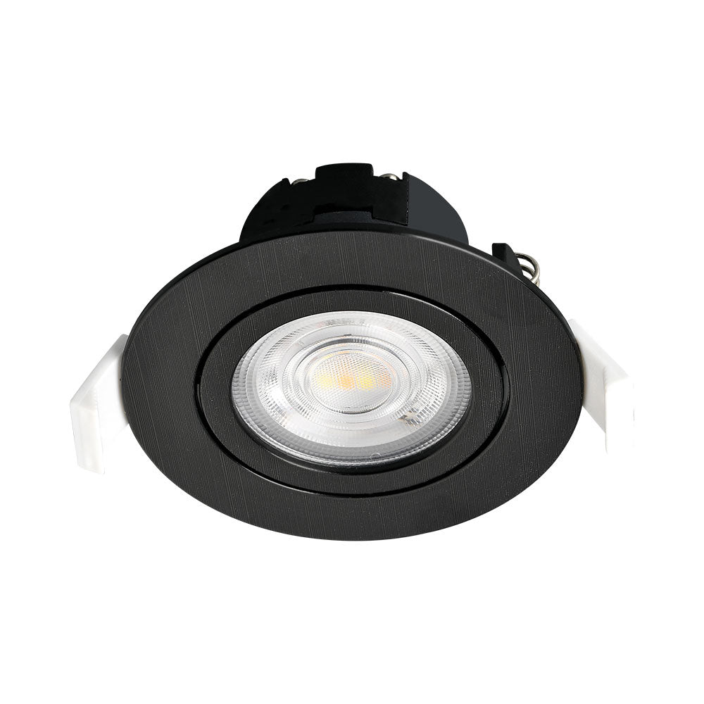 Spot LED 7W Incastrabil Orientabil Negru CCT cu 3 Lumini Echivalent 60W