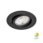 Spot LED 7W Incastrabil Orientabil Negru CCT cu 3 Lumini Echivalent 60W