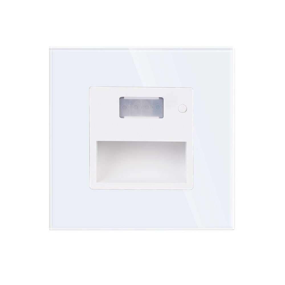 Spot LED 1,5W JAVI Senzor Patrat Alb Sticla / 86mm / Incastrabil