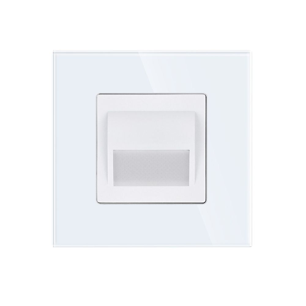 Spot LED 1W JAVI Patrat Alb Sticla/ 4000K / 86mm / Incastrabil