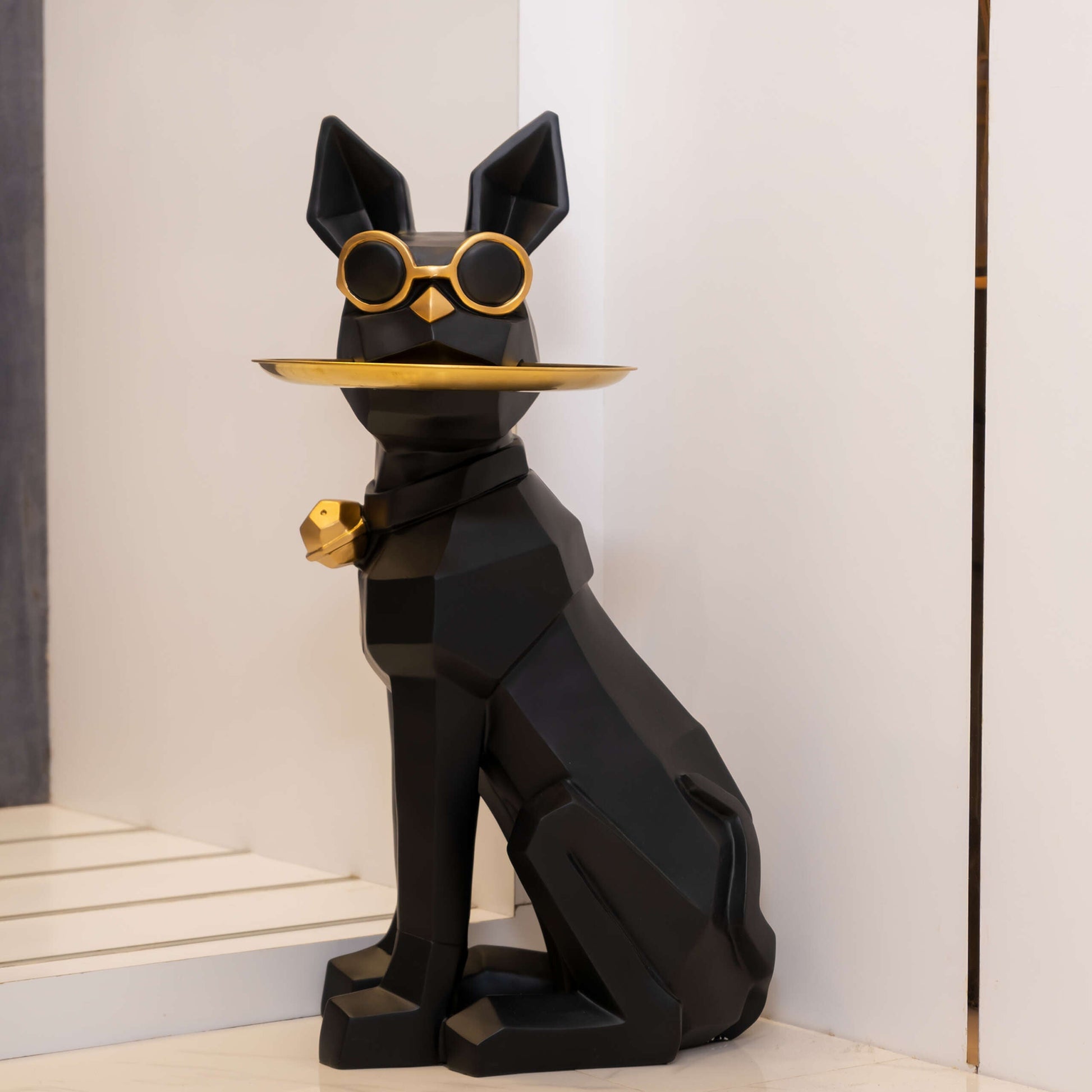 Statueta Decorativa Geometrica Obsidian Bulldog 68CM