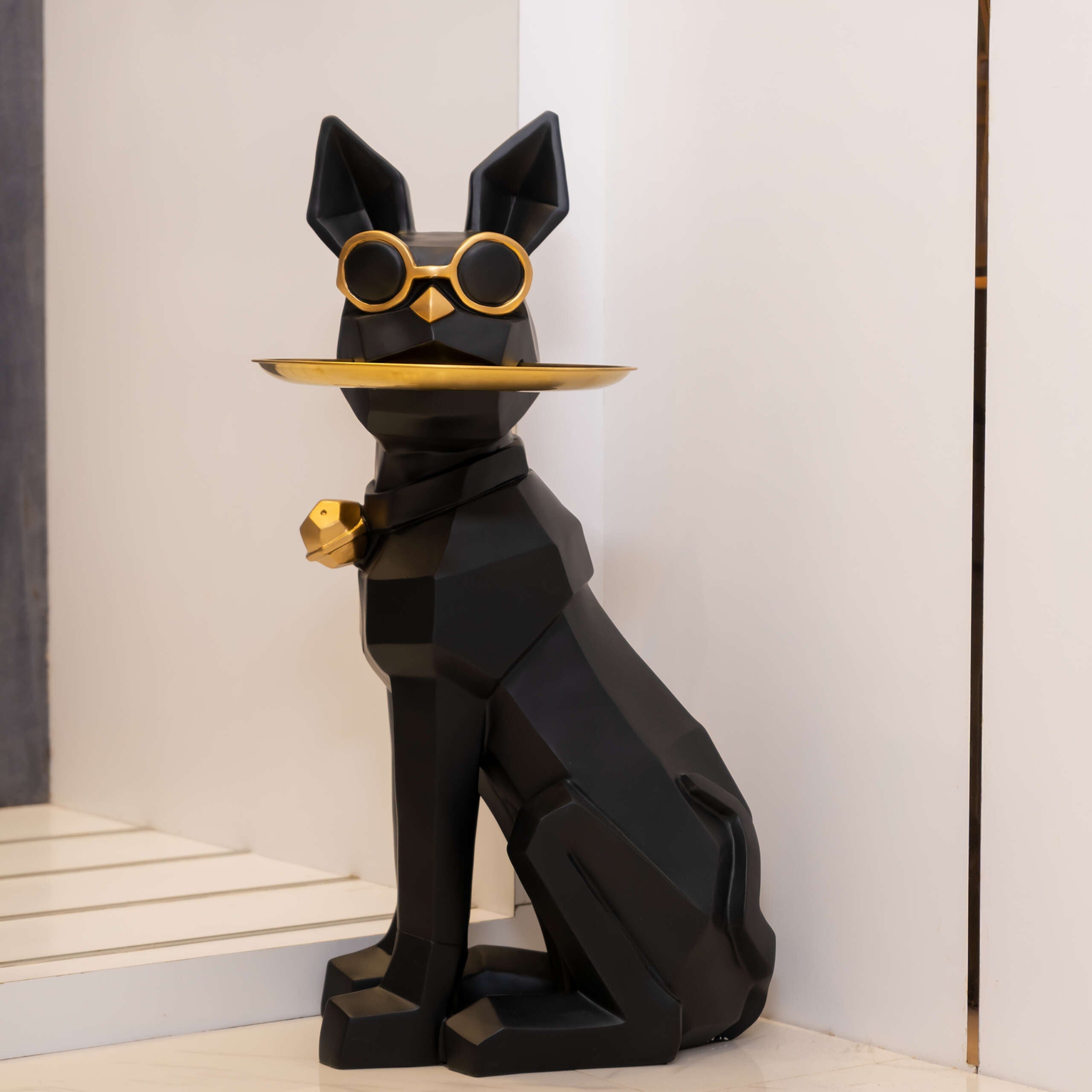 Statueta Decorativa Geometrica Obsidian Bulldog 68CM