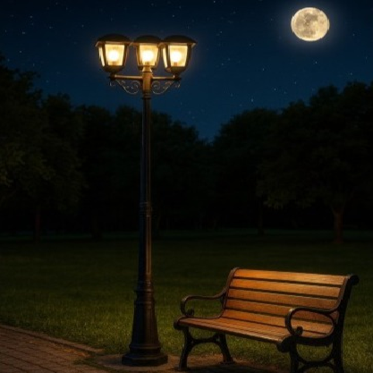 Stalp De Gradina KROLIN Tip Felinar Negru 3xE27 220CM