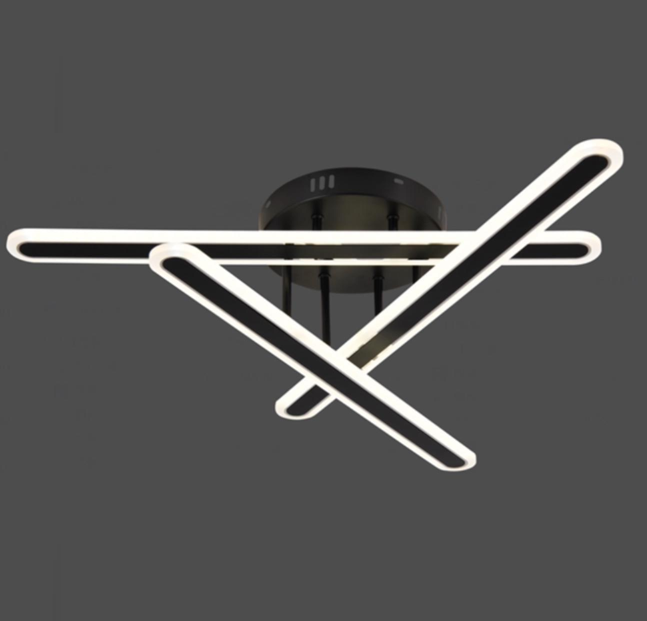 Lustra LED Tenzo Neagra 3 Linii Echivalent 400W Telecomanda