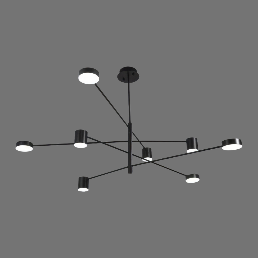 Lustra LED Nordic Style Maxi WEB Black Echivalent 600W Telecomanda