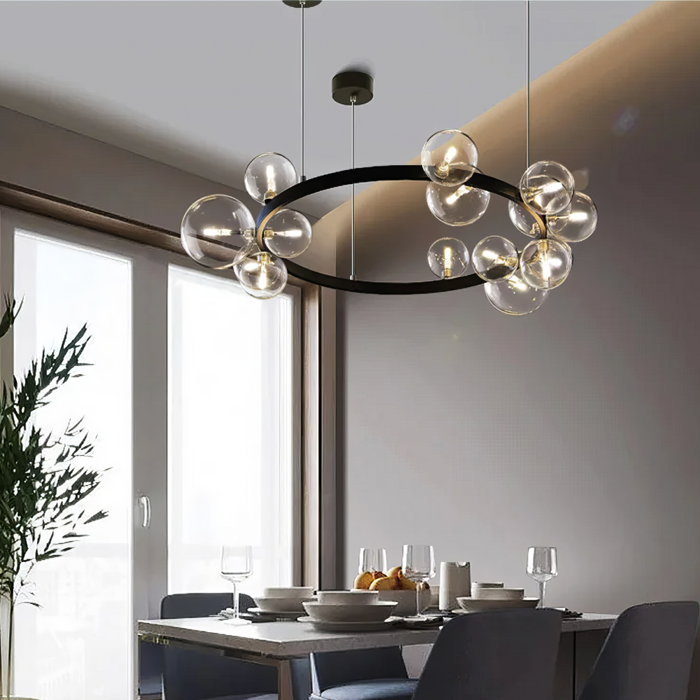 Lustra LED Abajur Suspendata 15xG9 Black Chandeliers