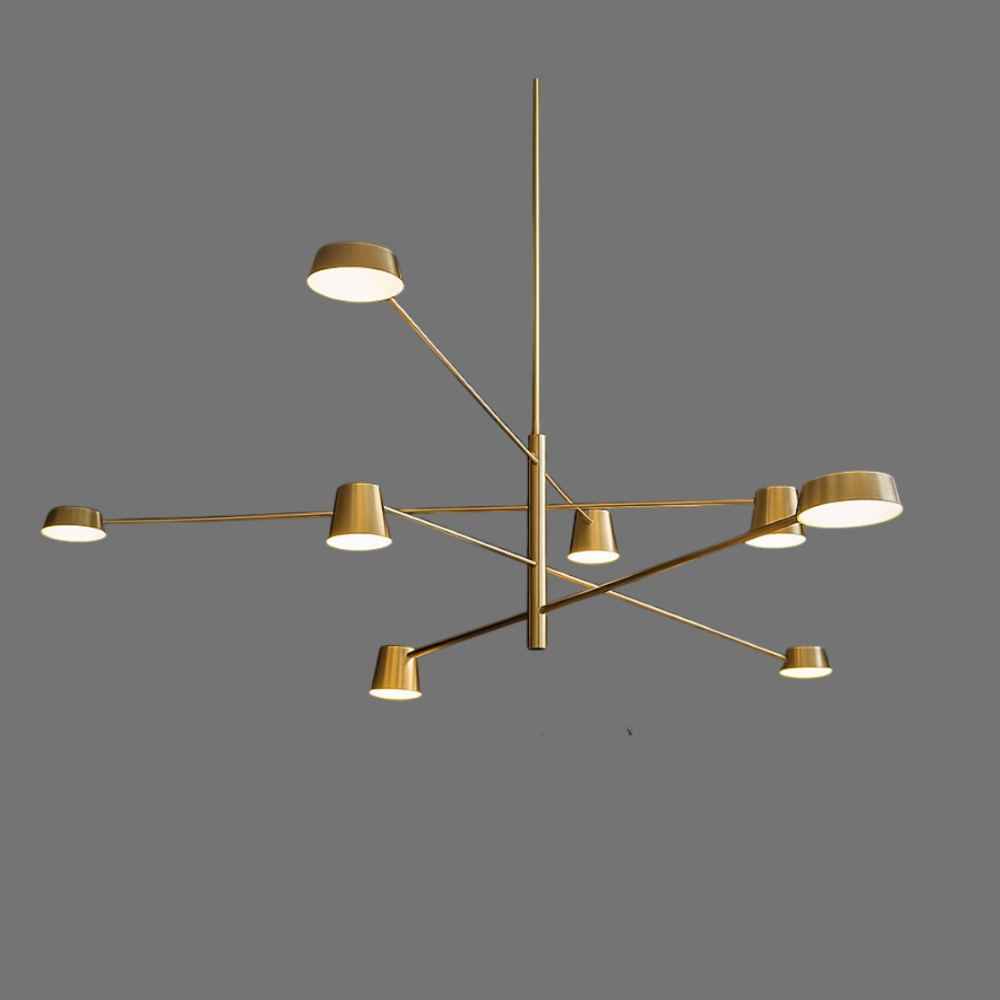 Lustra LED Nordic Style Maxi WEB Gold Echivalent 600W Telecomanda