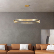 Lustra LED Maxi Ring Gold Suspendata Echivalent 800W Telecomanda