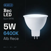 Bec LED Spot MR16 GU5.3 Alb Rece 5W Echivalent 25W