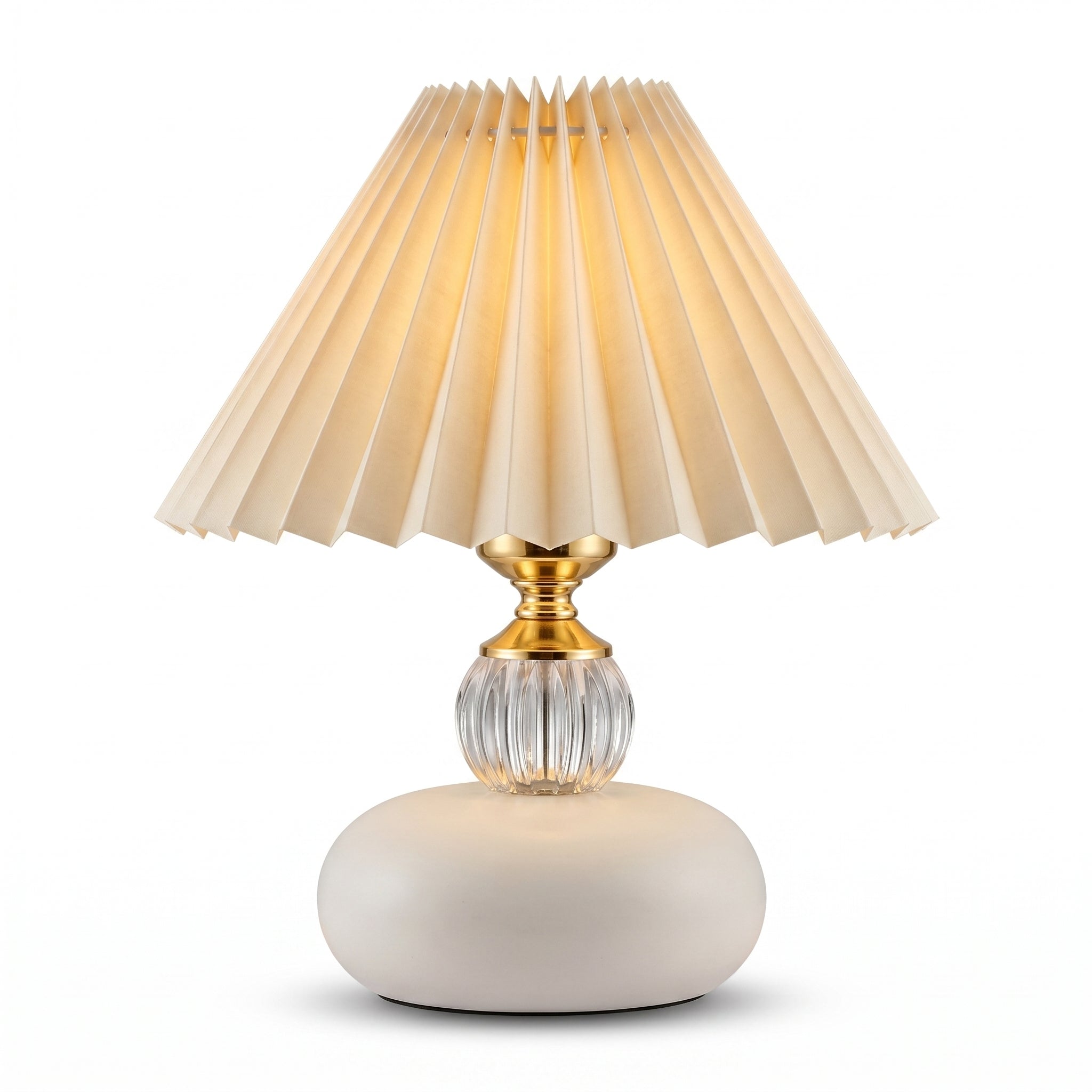 Veioza Abajur BLOOM Ceramica White&Gold H30cm