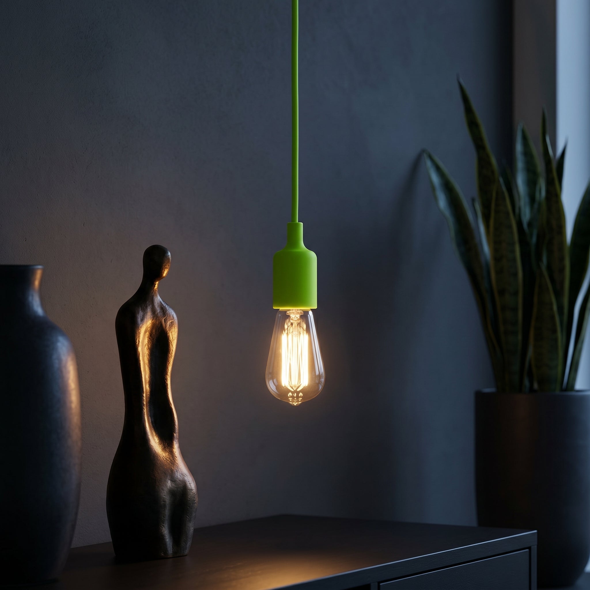 Pendul Silicone Verde Vogue E27 60W Erste