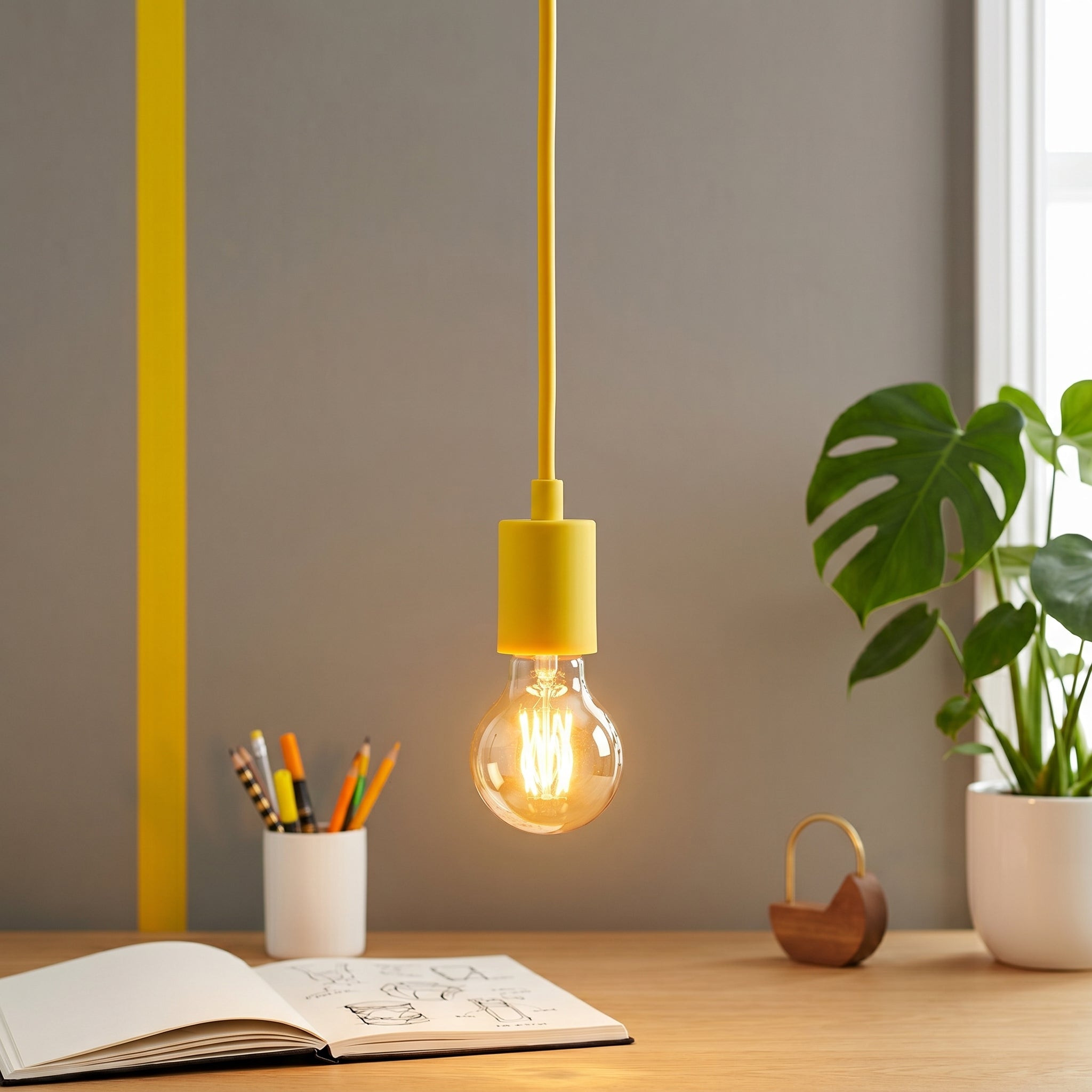Pendul Silicone Galben Vogue E27 60W Erste