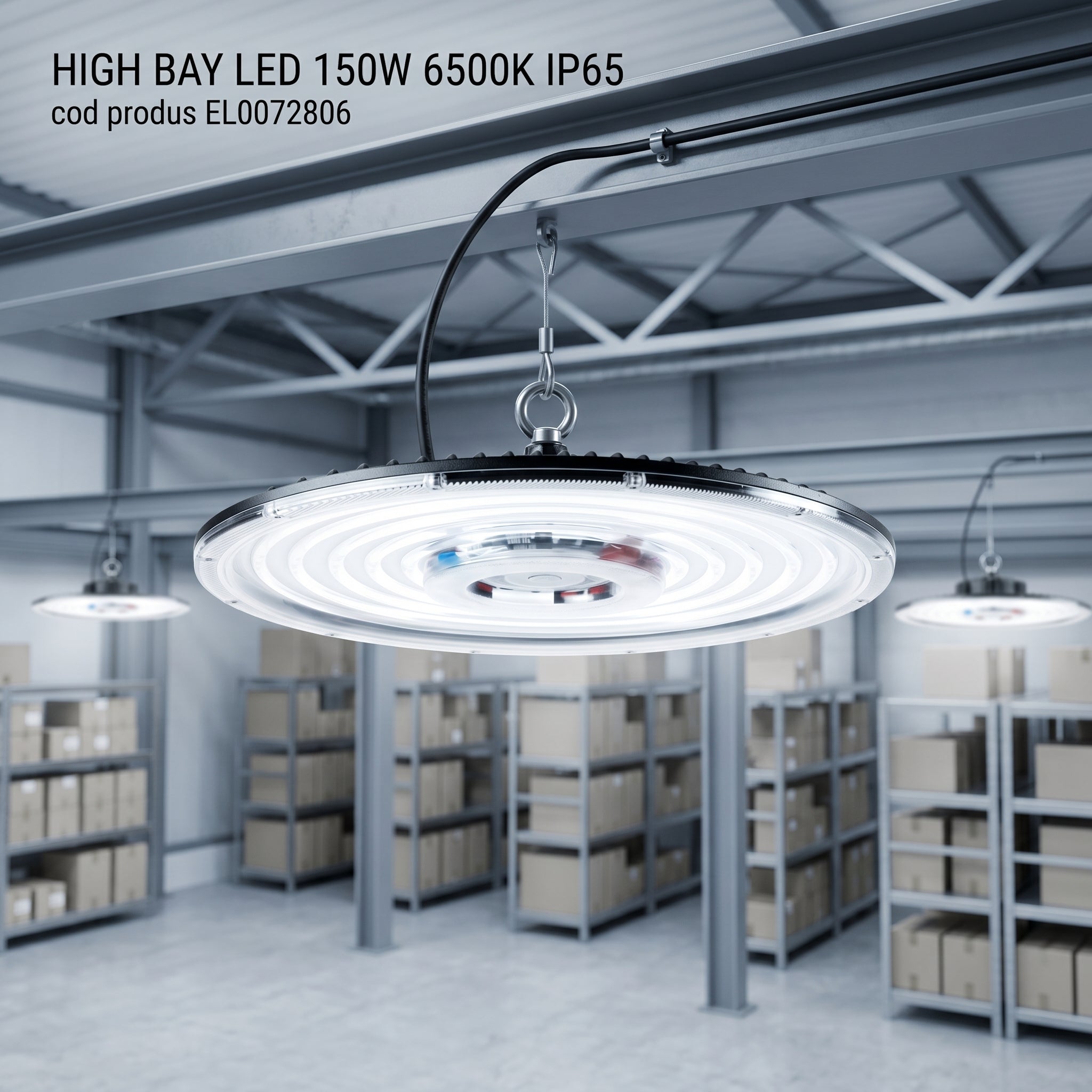 Lampa LED Industriala High Bay 150W 6500K IP65 Ø340mm