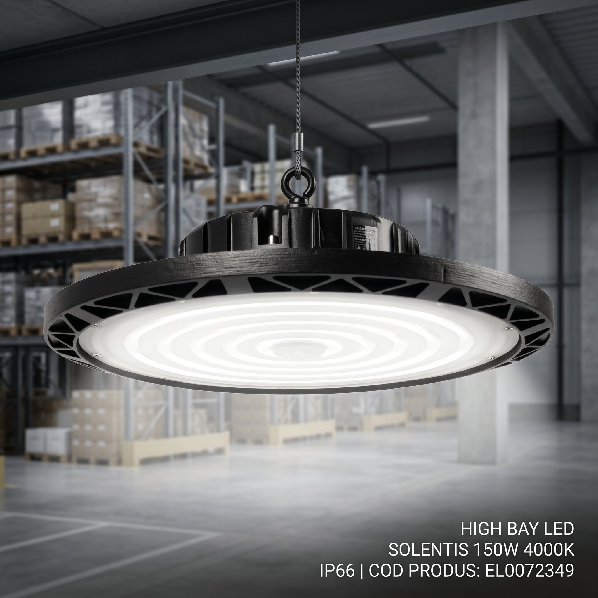 Lampa LED Industriala High Bay SOLENTIS 150W 4000K IP66 Ø310mm