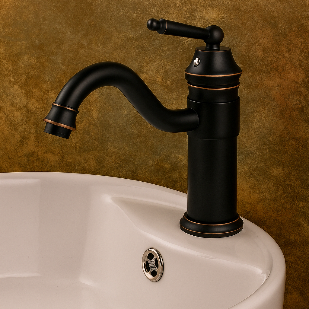 Baterie Lavoar Medie Negru Antichizat Design Modern Alama 1739D