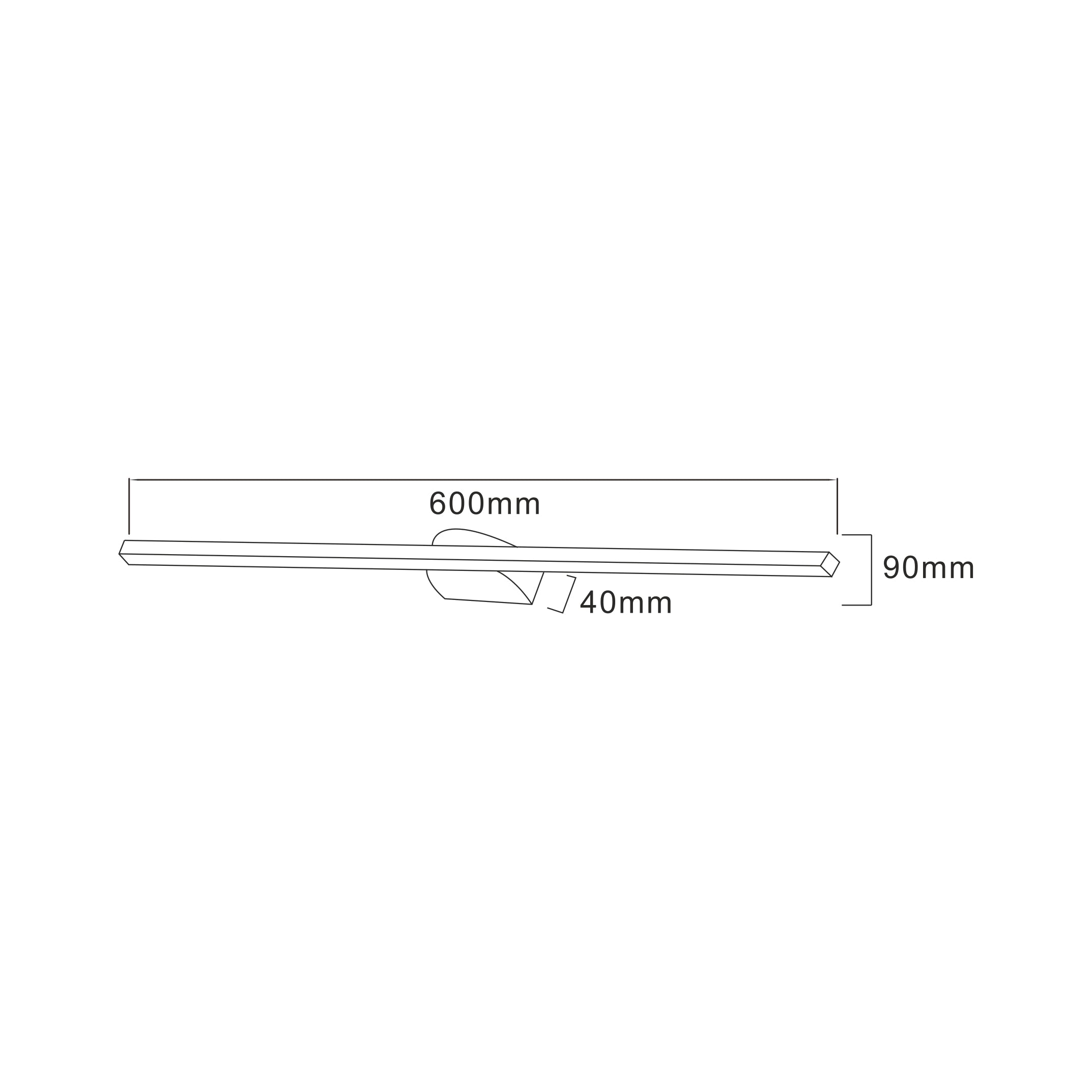 Aplica LED Baie ARVI Black 20W, 60cm, 2400lm, 4000K, IP44 Premium