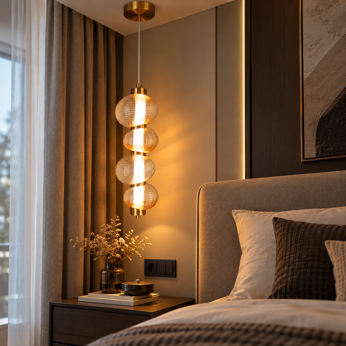 Pendul LED BOLLA Gold Premium Echivalent 200W