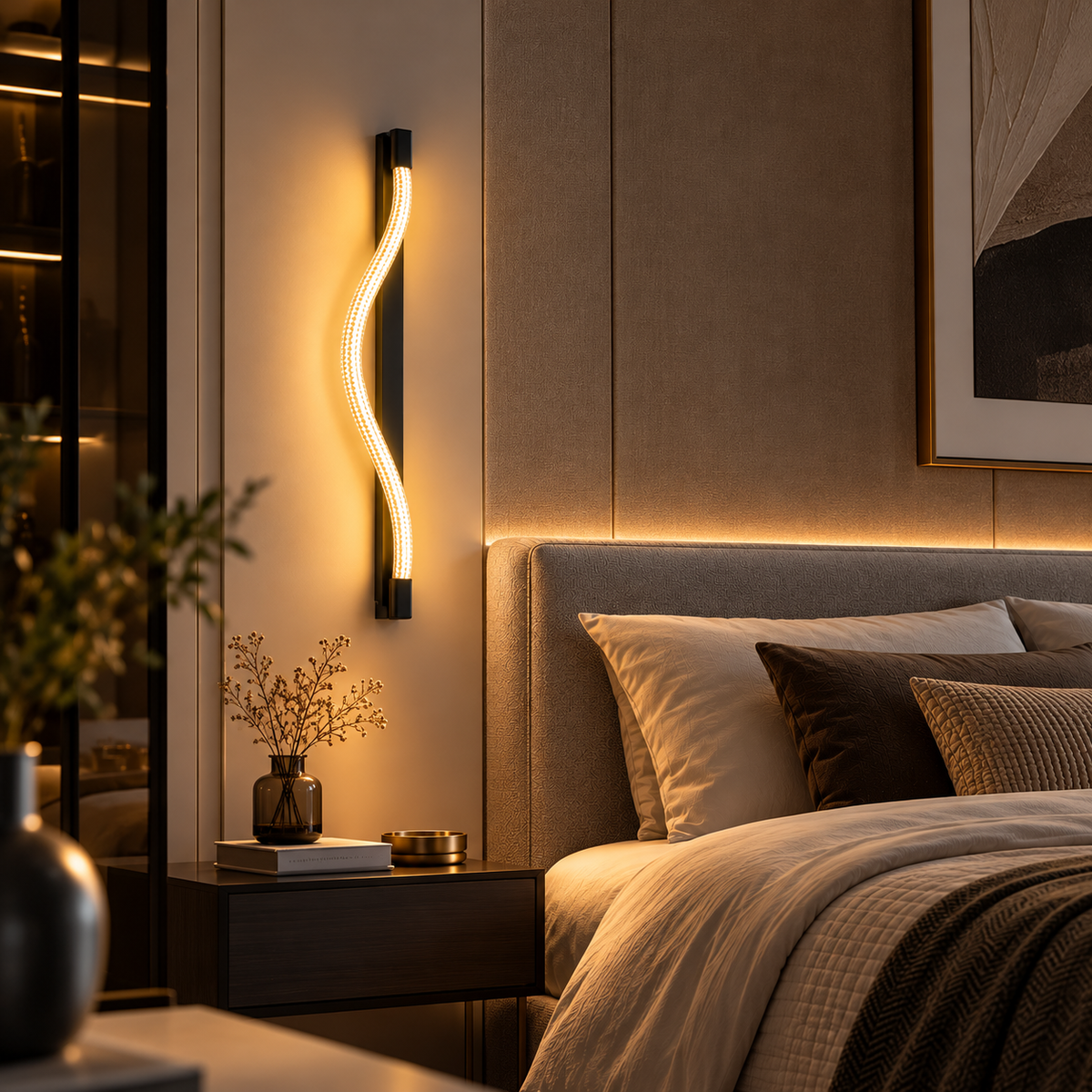 Aplica LED 18 W Nordic Style Black Rope Tube CCT