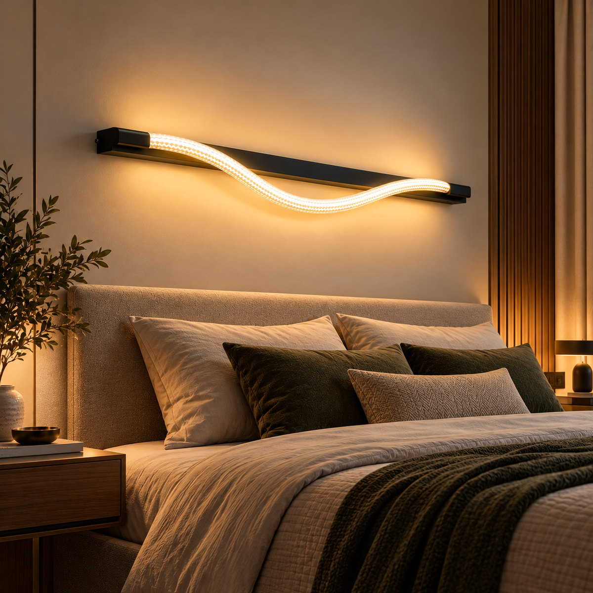 Aplica LED 18 W Nordic Style Black Rope Tube CCT