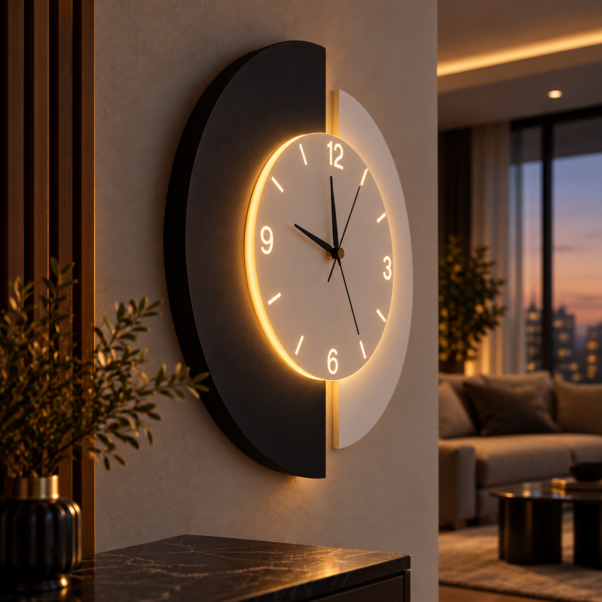 Aplica LED cu Ceas 18W Black Panther 50cm CCT