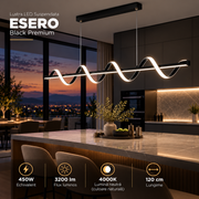 Lustra LED Suspendata ESERO Black Premium Echivalent 450W
