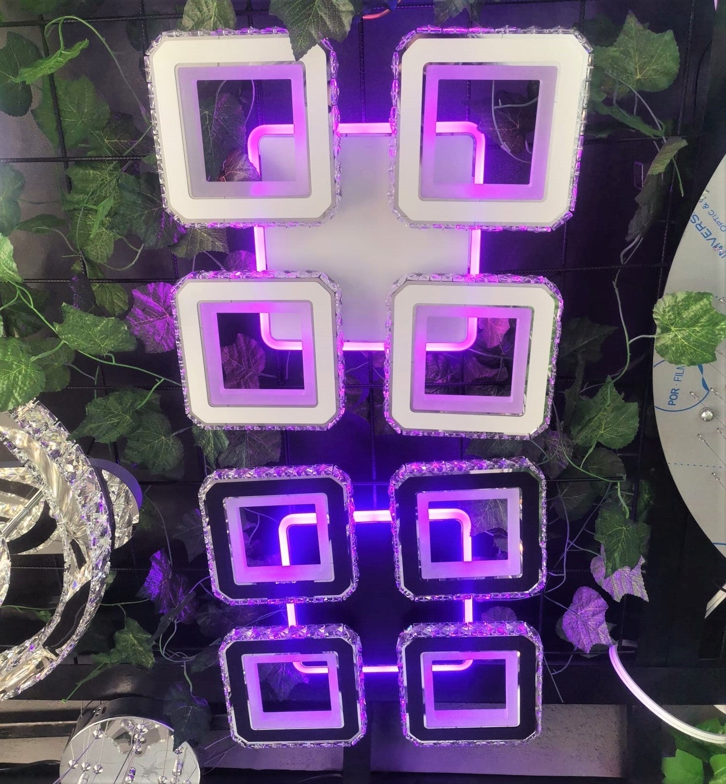 Lustra LED 2+2 SQUARE Cristal Black RGB Echivalent 500W