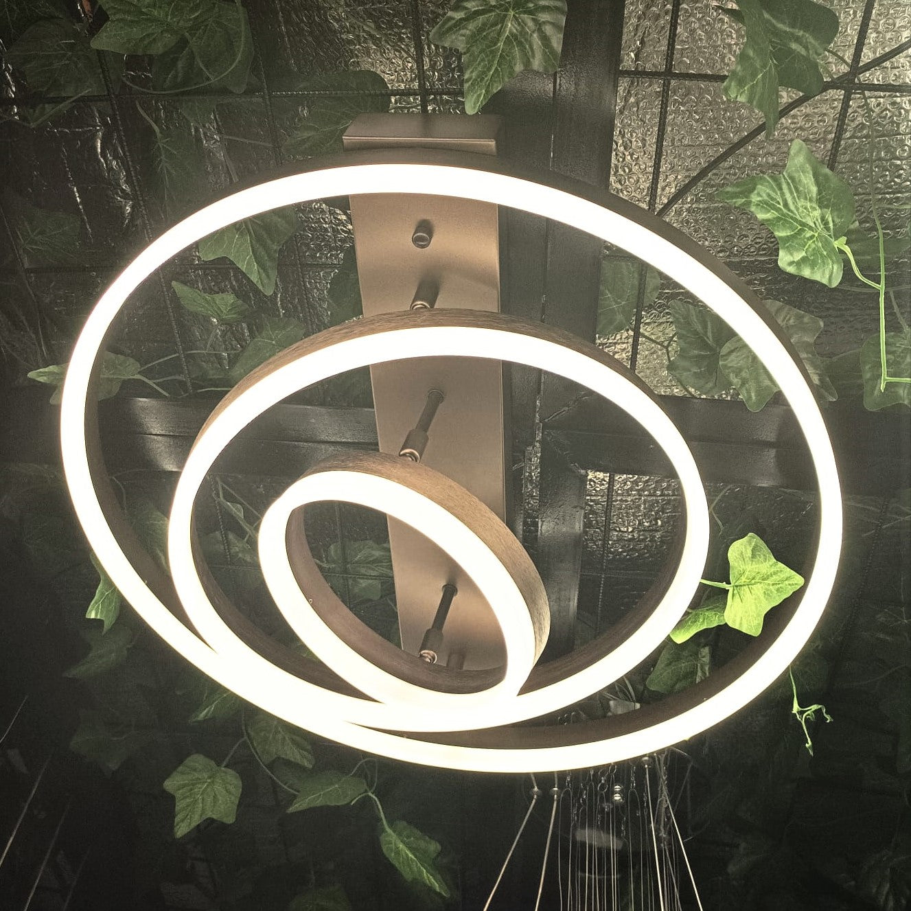 Lustra LED Brown 3 Rings Reglabile Echivalent 800W Telecomanda