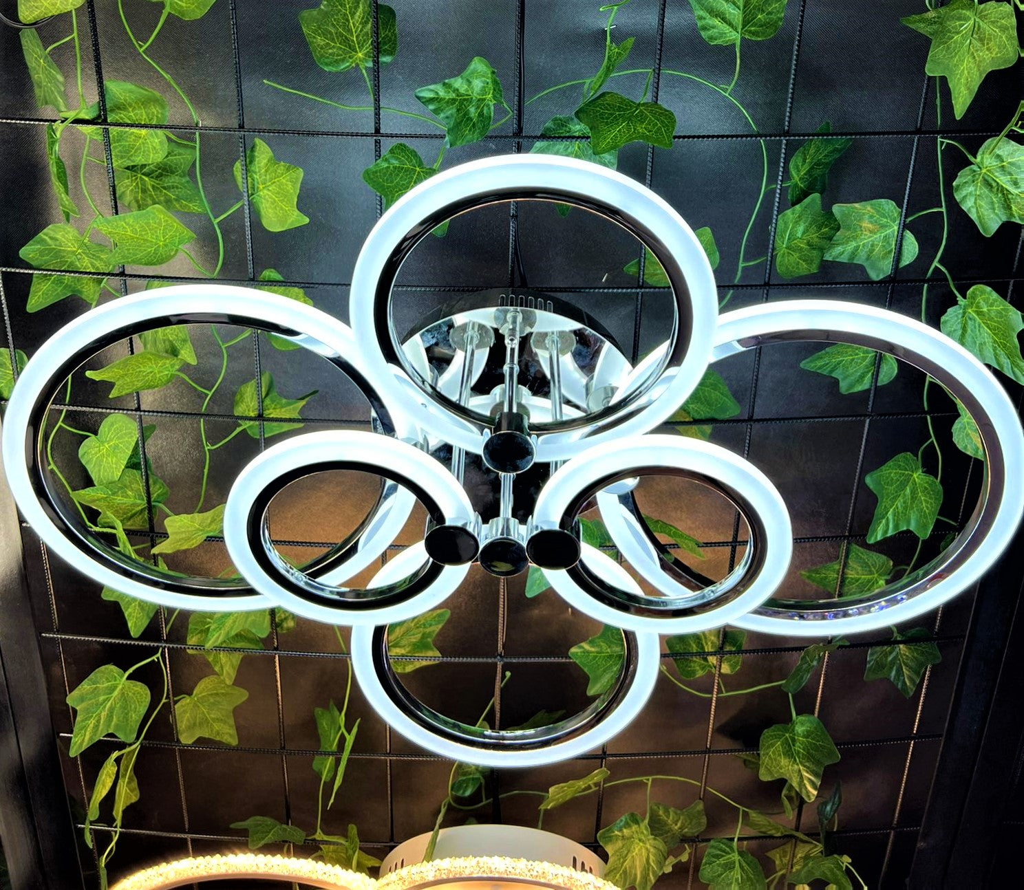 Lustra LED 4+2 Circle MAXI Chrome Echivalent 600W Telecomanda