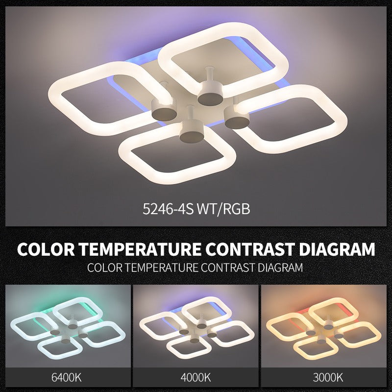 Lustra LED 140W SQUARE 2+2 RGB SMART Telecomanda