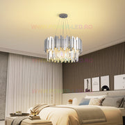 Candelabru Cristal GLORY SILVER 40cm cu Lant