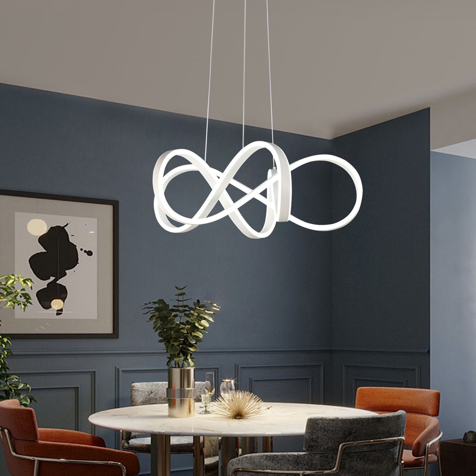 Lustra LED Infinity KING Alb Echivalent 1000W Telecomanda