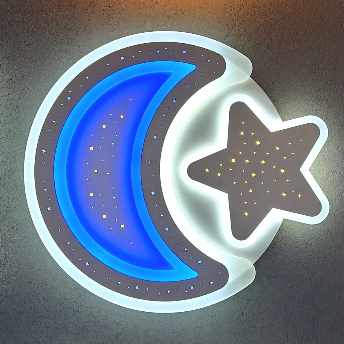 Lustra Led 164W Moon Rgb 50Cm Telecomanda Lighting Fixtures