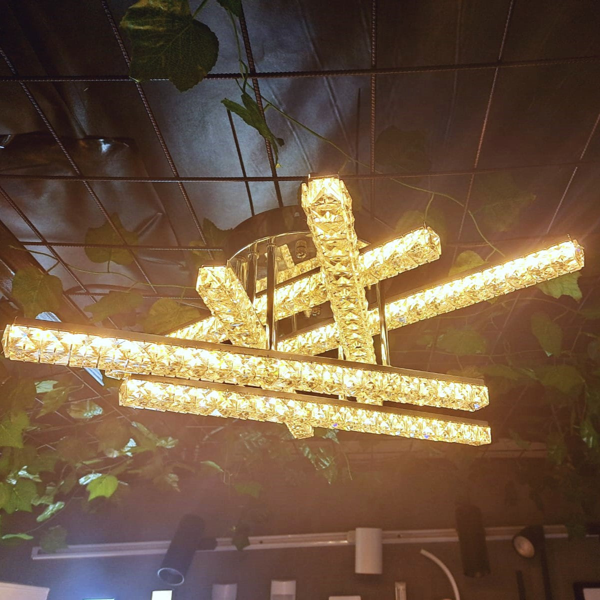 Lustra LED 168W 6 LINES CRISTAL Telecomanda