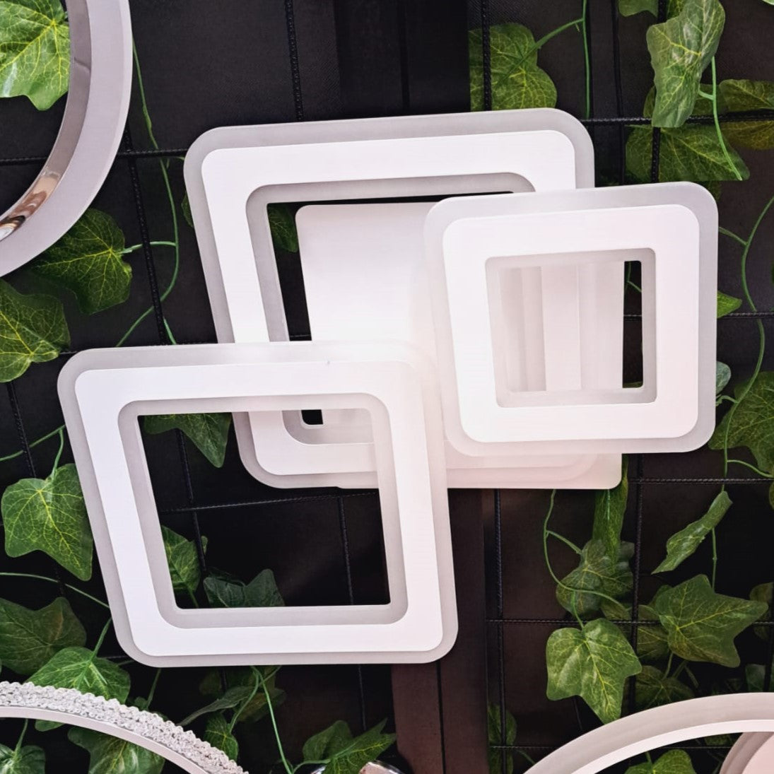 Lustra LED 100W Three Square RGB Echivalent 500W Telecomanda