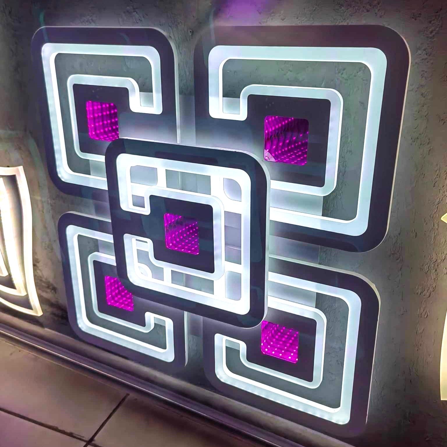 Lustra LED 138W SUN MIRROR 3D RGB Echivalent 500W